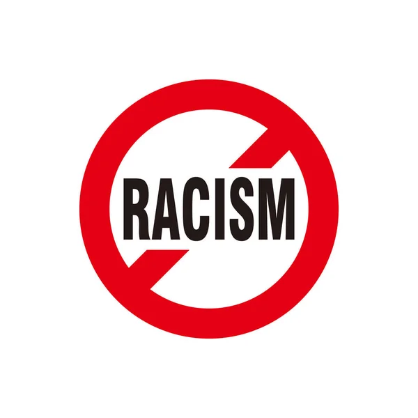 Red Circle Stop Racism Street Sign Illustration Stop Racism Symbol — Stock Vector