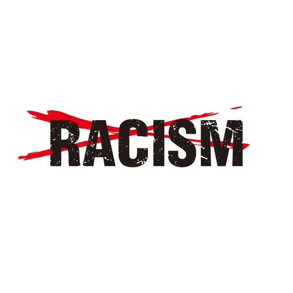 Resumen Grunge Stop Racismo Palabra Ilustración Plantilla Vector — Archivo Imágenes Vectoriales