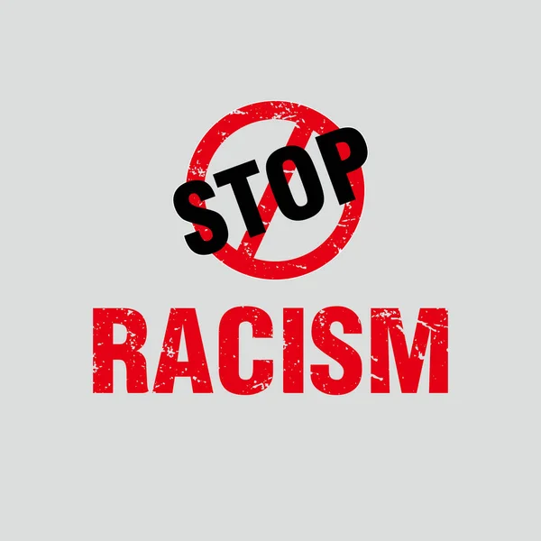 Resumen Red Grunge Stop Racismo Signo Ilustración Plantilla Vector — Archivo Imágenes Vectoriales