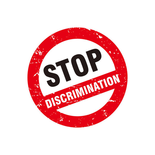 Абстрактный круг Красная Грязь Стоп Дискриминация Вектор, Красная Грязь Стоп Дискриминация Печать, Знак, Шаблон дизайна этикетки
