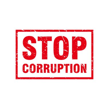 Soyut Kızıl Grunge Yolsuzluğu Durdurun Kauçuk Damgası İşaret Vektörü, Kızıl Grunge Yolsuzluk Mührü, Mark, Etiket Tasarımı Şablonu