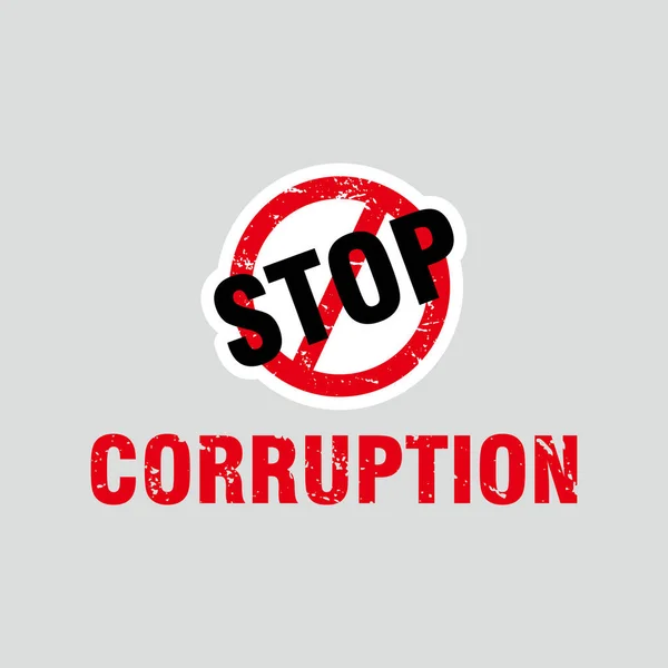Аннотация Red Circle Grunge Stop Corruption Campaign Vector Stop Corruption — стоковый вектор