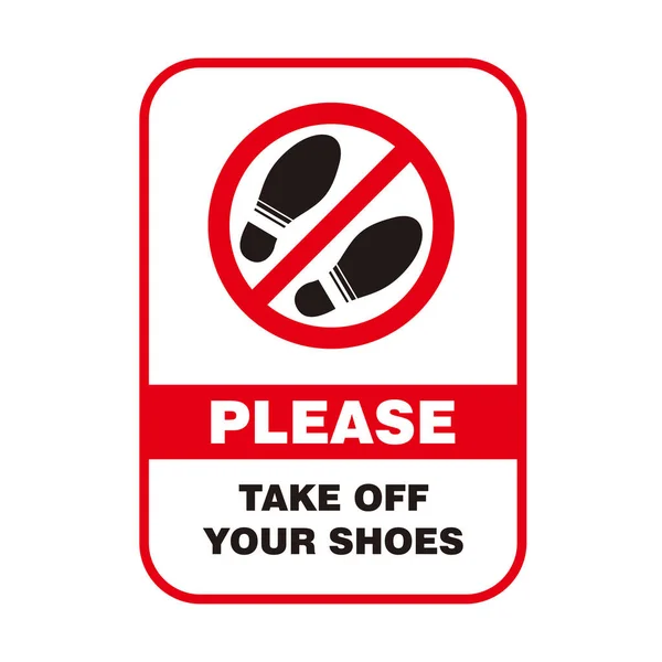 Circle Red Forbidden Sign Text Please Take Your Shoes Template Stock ...