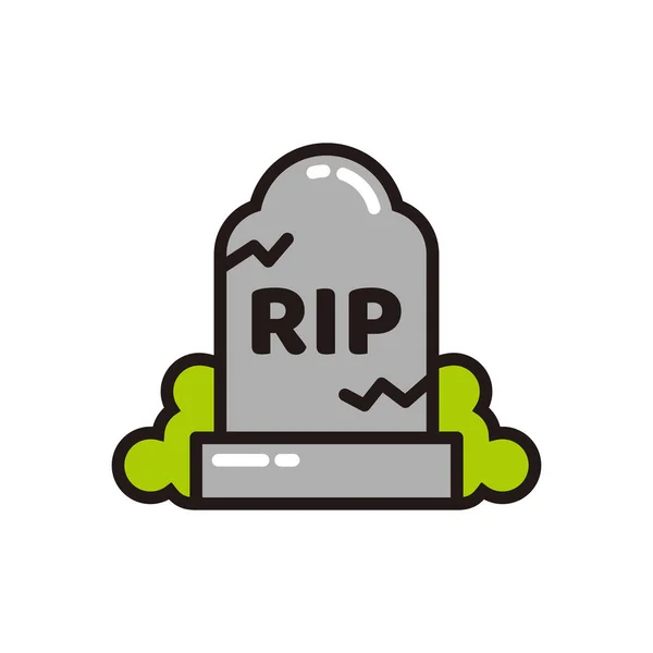 Vector Van Simple Grave Icon Illustration Met Text Rip Grave — Stockvector