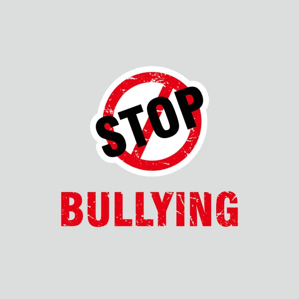 Abstract Red Grungy Stop Bullying Poster Sign Illustration Stop Bullying — 스톡 벡터