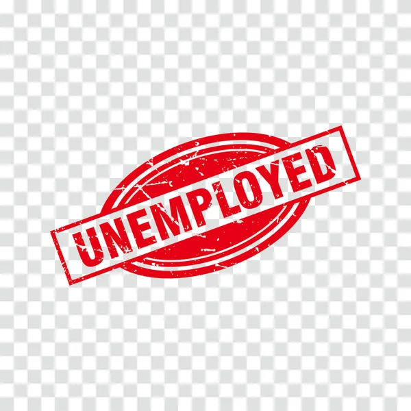 Abstract Red Grunge Unemployed Rubber Stamps Sign Vector Red Grunge — Stock Vector