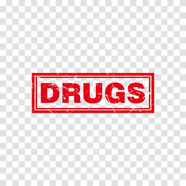 Abstrato Red Grunge Drugs Rubber Stamps Sign Vector Red Grunge —  Vetores de Stock