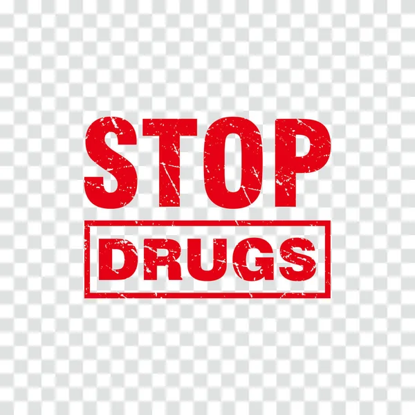 Abstrakte Red Grunge Stop Drugs Rubber Stempel Sign Illustration Vector — Stockvektor
