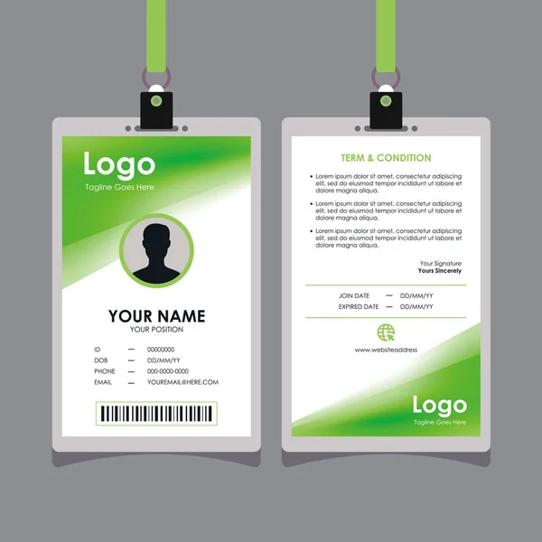 Abstrato Fresco Suave Verde Branco Gradiente Card Design Professional Identity — Vetor de Stock