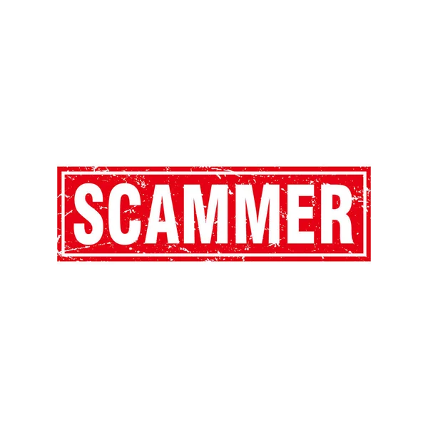 Abstract Red Grunge Scammer Rubber Stamps Sign Vector Rectangle Scammer — 스톡 벡터