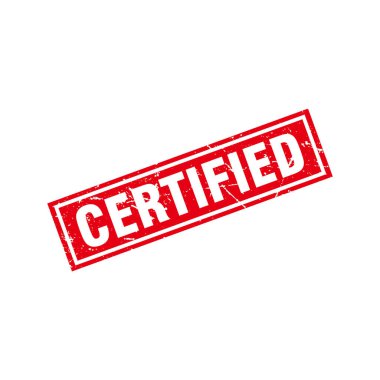 Soyut Kırmızı Grunge Sertifikalı Plastik İmza İspatlama Vektörü, Dikdörtgen Onaylı Mühür, Mark, Etiket Tasarım Şablonu