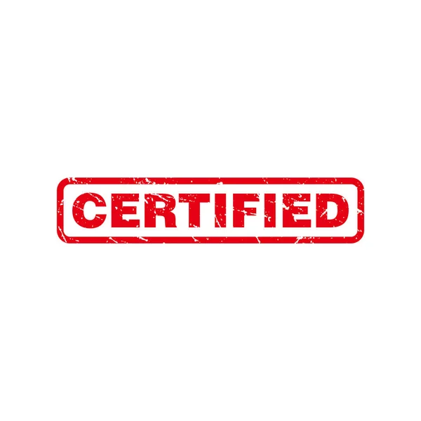 Аннотация Red Grunge Certified Rubber Stamp Sign Illustration Vector Rectangle — стоковый вектор