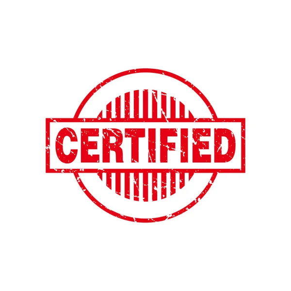 Resumo Red Grunge Certified Rubber Stamp Sign Illustration Vector Circle —  Vetores de Stock
