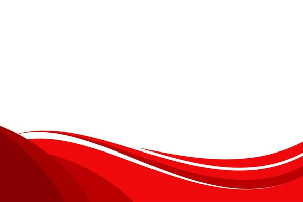 Abstrato Plano Vermelho Branco Ondulado Background Design Template Vector Com — Vetor de Stock