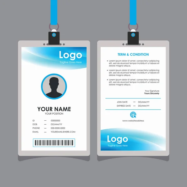 Abstract Blurry Blue White Card Design Professional Identity Card Template — стоковый вектор