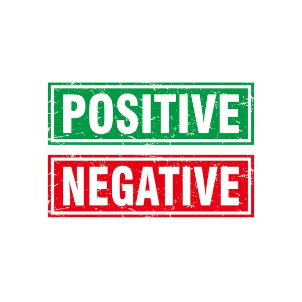 Аннотация Red Grunge Positive Negative Rubber Stamps Sign Ilustration Vector — стоковый вектор