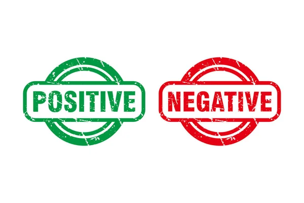 Abstract Red Grunge Positieve Negatieve Cirkel Rubber Postzegels Sign Ilustratie — Stockvector