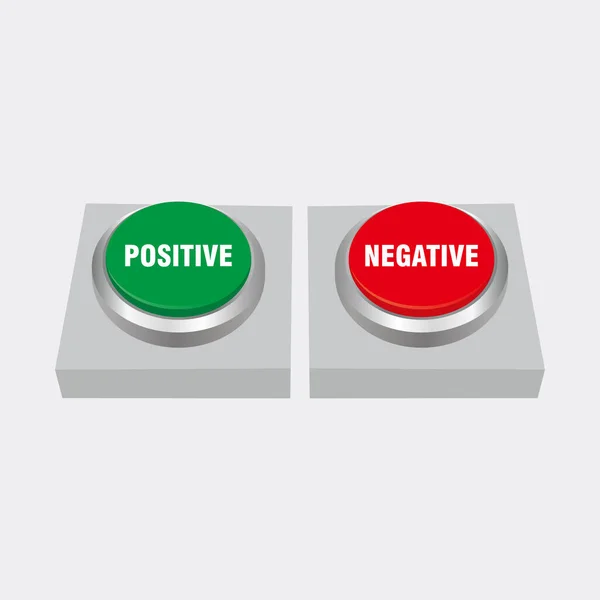 Keuze Tussen Positieve Negatieve Illustratie Positieve Negatieve Knop Sjabloon Vector — Stockvector