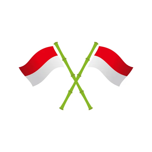 Einfache Saubere Indonesien Flagge Illustration Design Moderne Rote Und Weiße — Stockvektor