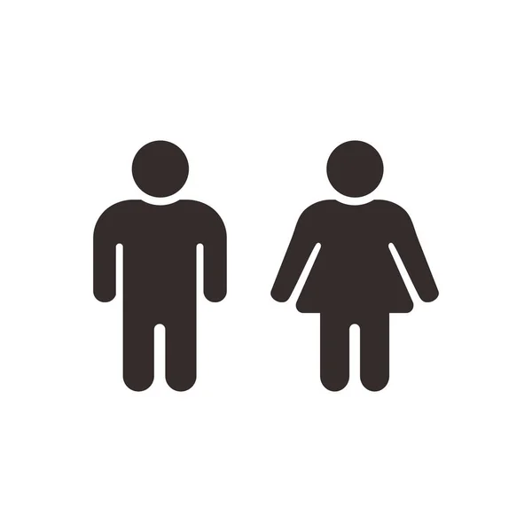 Simple Flat Male Female Icon Illustration Design Male Female Silhouette — Stock Vector