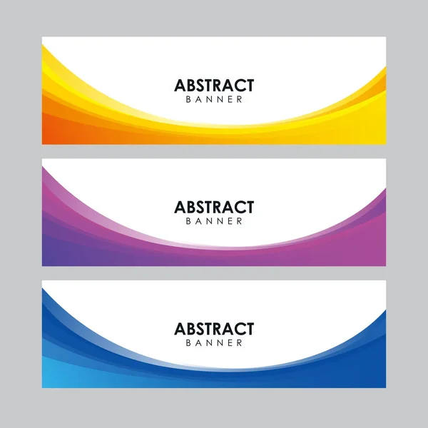 Sada Abstraktní Barevné Stylové Banner Design Šablony Vektor Profesionální Moderní — Stockový vektor