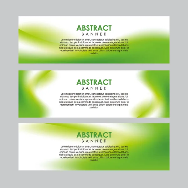Sada Abstraktní Svěží Zelené Stylové Banner Design Šablony Vektor Profesionální — Stockový vektor