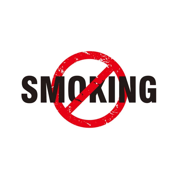 Pare Fumar Ilustração Com Sinal Proibido Grunge Vermelho Parar Fumar —  Vetores de Stock