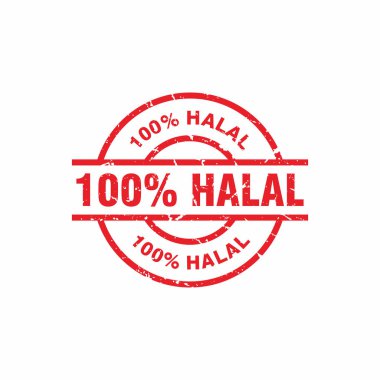 Soyut Red Grungy% 100 Halal Rubber Stamps İmza Çember Şekil Görüntü Vektörü,% 100 Helal Metin Mührü, Mark, Etiket Tasarım Şablonu