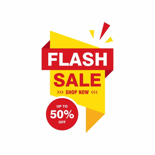 Einfache Flache Flash Sale Banner Mit Roter Und Gelber Farbgestaltung — Stockvektor