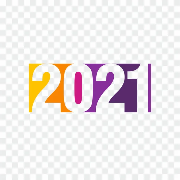 Απλό Επίπεδο Πολύχρωμο 2021 Νέο Έτος Σχεδιασμού 2021 Εικόνα Κειμένου — Διανυσματικό Αρχείο