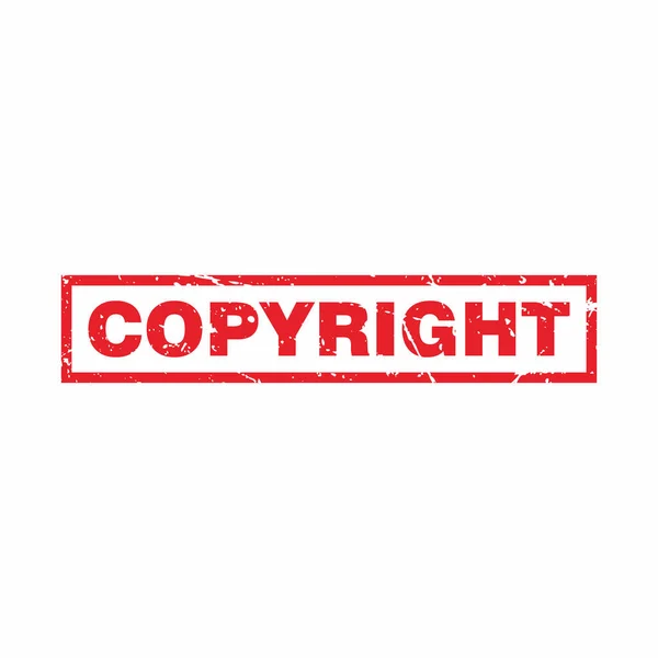 Abstrakt Rot Grungy Urheberrecht Gummistempel Zeichen Illustration Vektor Urheberrechtssiegel Marke — Stockvektor