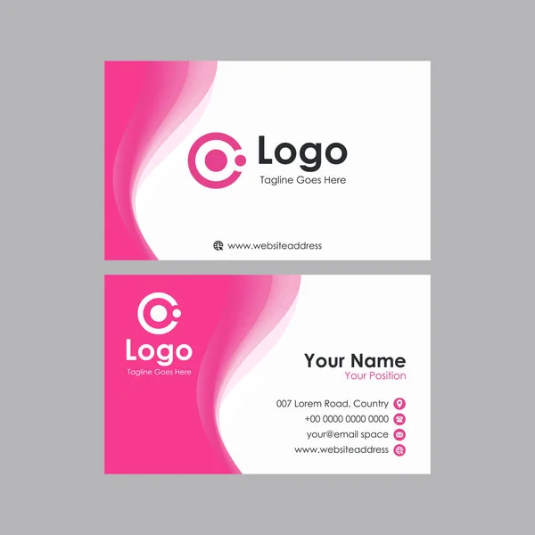 Αφηρημένη Θολή Ροζ Κυματιστή Επαγγελματική Κάρτα Σχεδιασμού Επαγγελματικό Πρότυπο Πρότυπο — Διανυσματικό Αρχείο