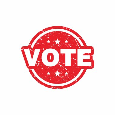 Soyut Kırmızı Grungy Oy Kauçuk Damgası İmza Çember Şekil Çizim Vektörü, Oylama Metin Mührü, Mark, Etiket Tasarım Şablonu