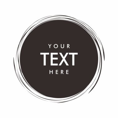 Soyut Grunge Boş Çember Şekil Resim Tasarımı, Metin Şablon Vektörü için Siyah Çember Boya Fırçası