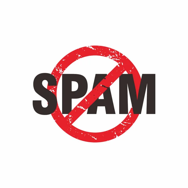Kırmızı Yasak İmza İllüstrasyon Vektörü, Spam Metin Tasarım Şablonu Olmayan Soyut Spam Spam Lastik Damgası