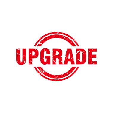 Soyut Kırmızı Grungy Güncelleme Lastik Damga İşareti Çember Şekil Çizim Vektörü, Metin Mührü, Mark, Etiket Tasarım Şablonu