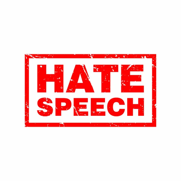 Abstraktní Červený Grungy Hate Speech Rubber Stamp Sign Illustration Vector — Stockový vektor
