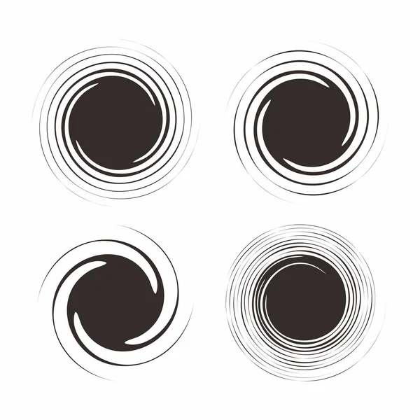 Set Von Abstrakten Grunge Blank Circle Shape Illustration Design Black — Stockvektor