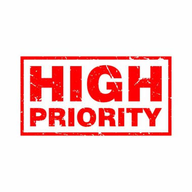 Soyut Kırmızı Grungy Yüksek Öncelikli Kauçuk Damgaları İmza Çizim Vektörü, Yüksek Öncelikli Metin Mührü, Mark, Etiket Tasarım Şablonu