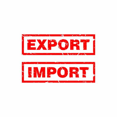 Soyut Kırmızı Grungy İhracat ve İçeriye Aktarma Kauçuk Damgaları İmza Çizim Vektörü, Aktarma Metin Mührü, Mark, Etiket Tasarım Şablonu