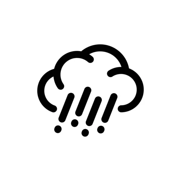 Flat Rain Cloud Illustration Symbol Mit Umrissenem Design Ungewöhnlicher Regenwetter — Stockvektor