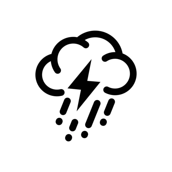 Flat Rain Cloud Illustration Symbol Mit Umrissenem Styledesign Ungewöhnliches Regenwetterzeichen — Stockvektor