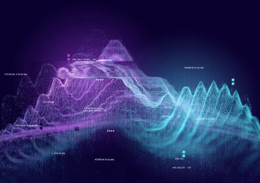 Büyük veri ve izleme bilgilerini, 3d Görselleştirme illüstrasyon