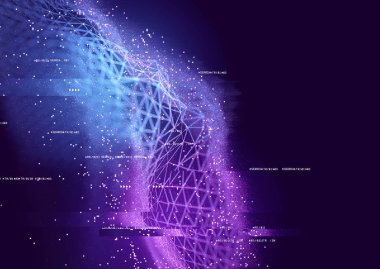 Soyut görsel veri bağlantıları. Teknoloji arka plan - 3d çizim