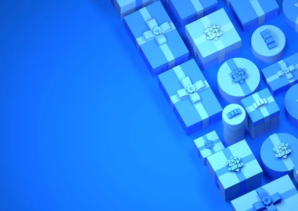 Kék Sorok Bebugyolálva Karácsony Bemutat Háttér Minta Tervezés Illusztráció — Stock Fotó