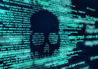 Bilgisayar kodu komut dosyaları ve sistemi saldırılar. Kavramsal online güvenlik ve güvenlik arka plan