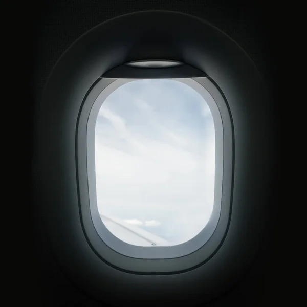 Дивлячись Крізь Вікно Отвору Літака Під Час Польоту — стокове фото