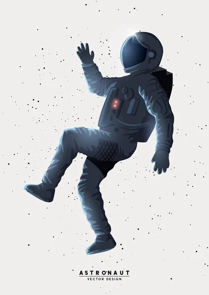 Astronaute Humain Flottant Dans Espace Illustration Vectorielle — Image vectorielle