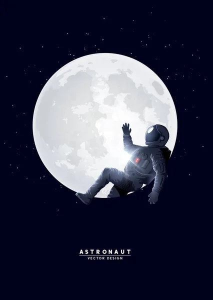 Astronauta Spaceman Relaksujący Księżycu Ilustracja Wektorowa — Wektor stockowy