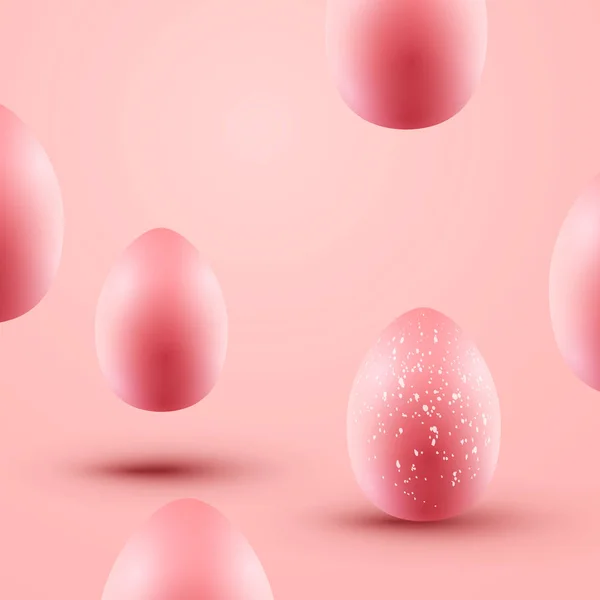 Fondo Huevos Pascua Chocolate Flotante Rosa Ilustración Vectorial — Vector de stock